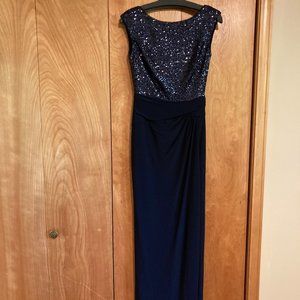 Ralph Lauren Navy Sequin Evening Dress